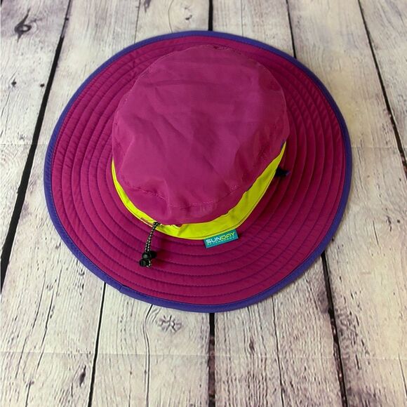 Kids Sunday Afternoons Sun Protection Pink Blue Bucket Hat Size M (ages 2-5) - Picture 1 of 5